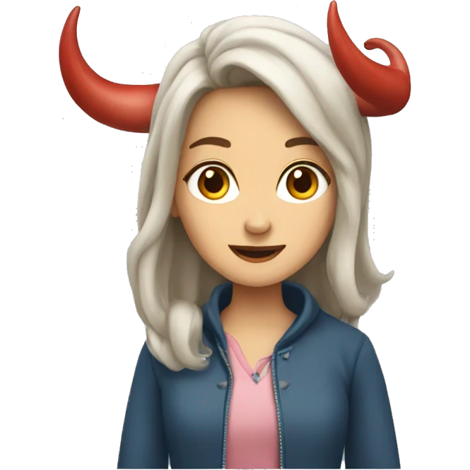 Fair girlred horn rock emoji