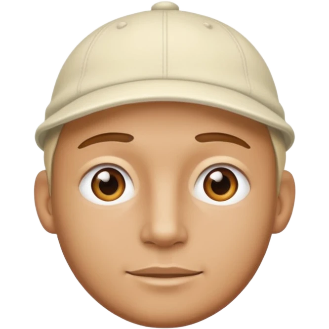 man with creme cap emoji