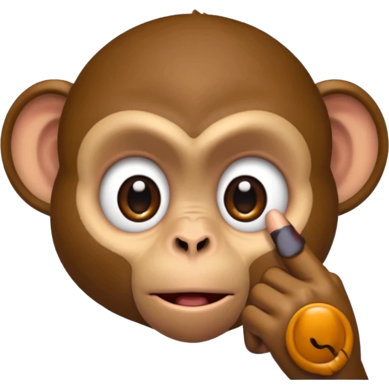 A monkey pulling his eyelid down with one finger emoji