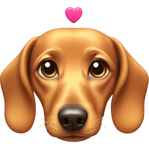 golden dachshund with pink heart eyes emoji