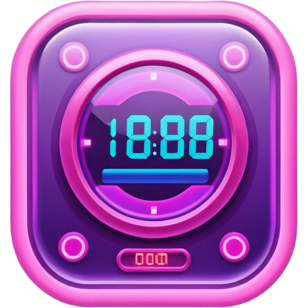holographic purple and pink timer  emoji