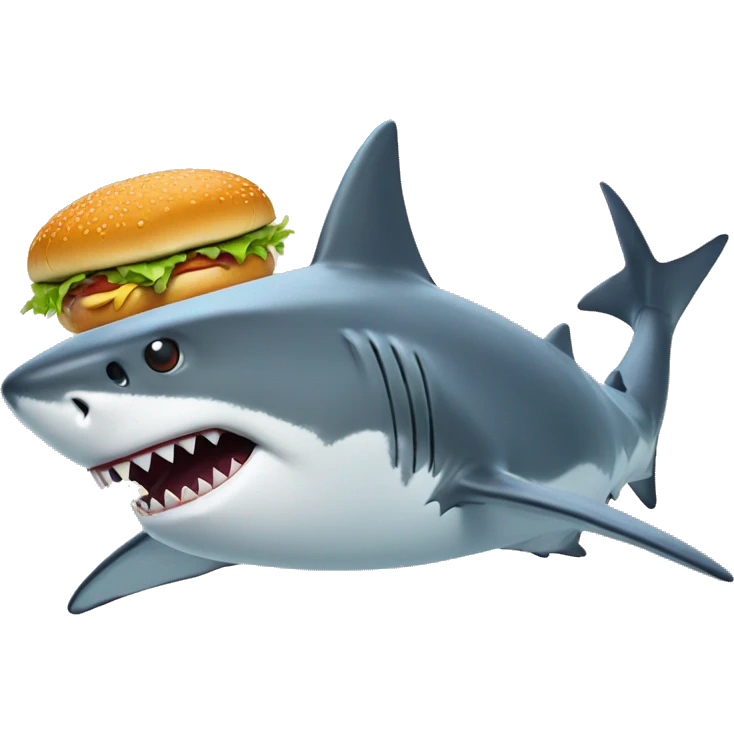 shark eating a cheeseburg emoji
