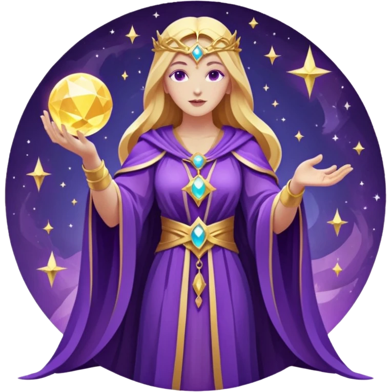 fantasy magic tarot card low poly goddess emoji