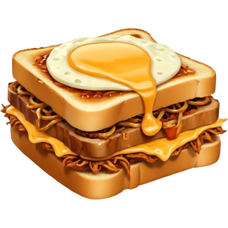 BBQ pulled pork melt on texas toast with crispy onions  emoji