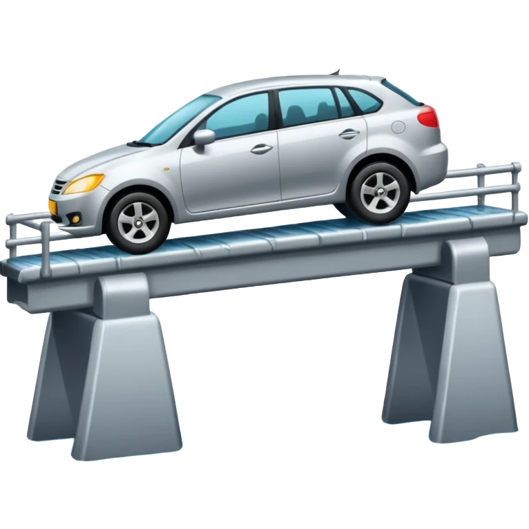 car falling off bridge in the rain emoji