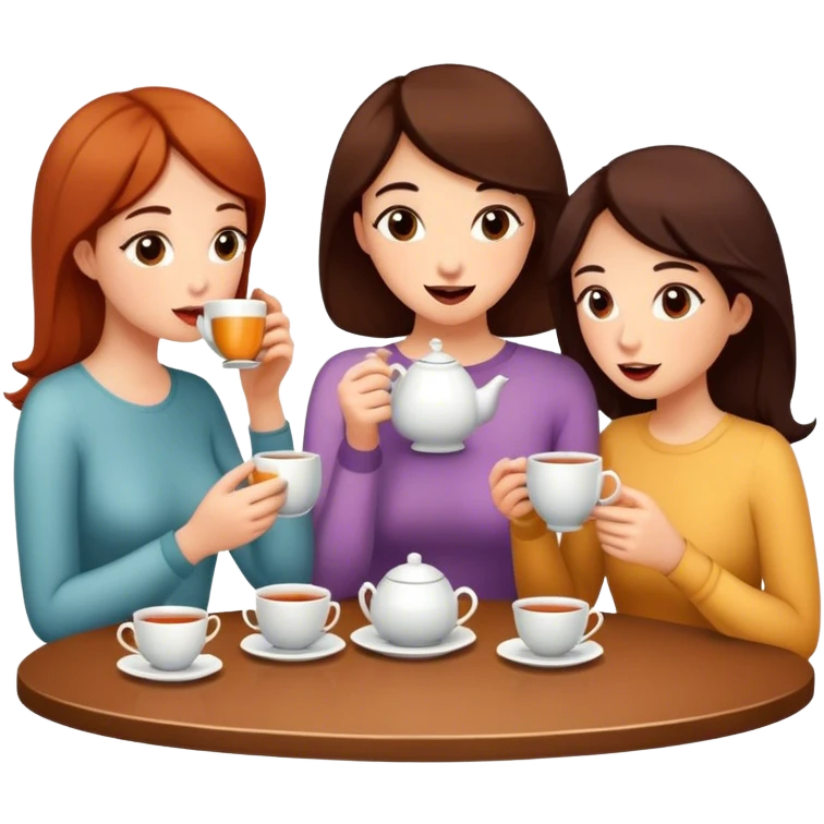 friends drinking tea and gossiping emoji