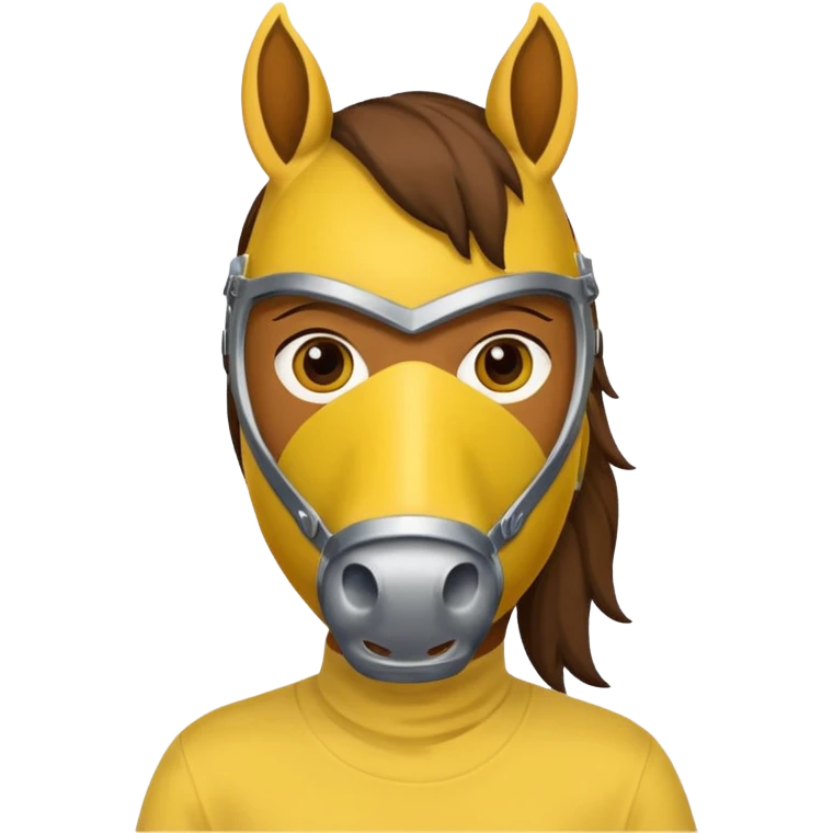 horse with yellow mask and shirt emoji