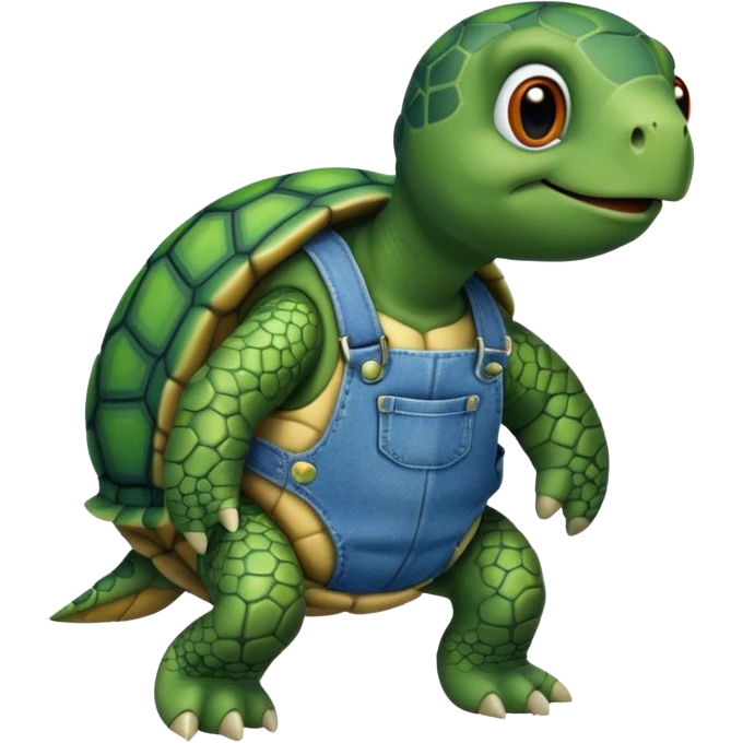 Turtle wearing overalls emoji