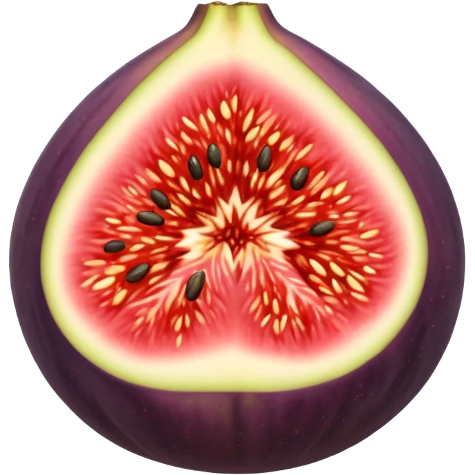 Please create a emoji of a single half of a fig with the internal seeds make it cute emoji