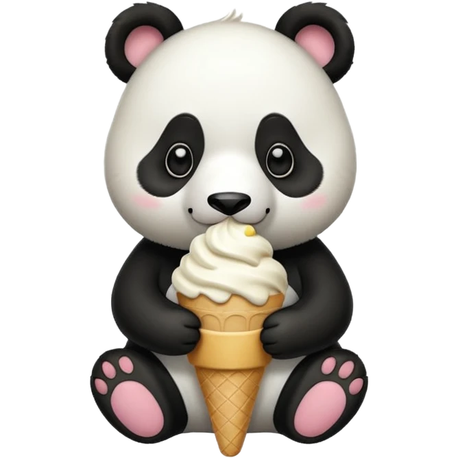Panda eating ice cream emoji