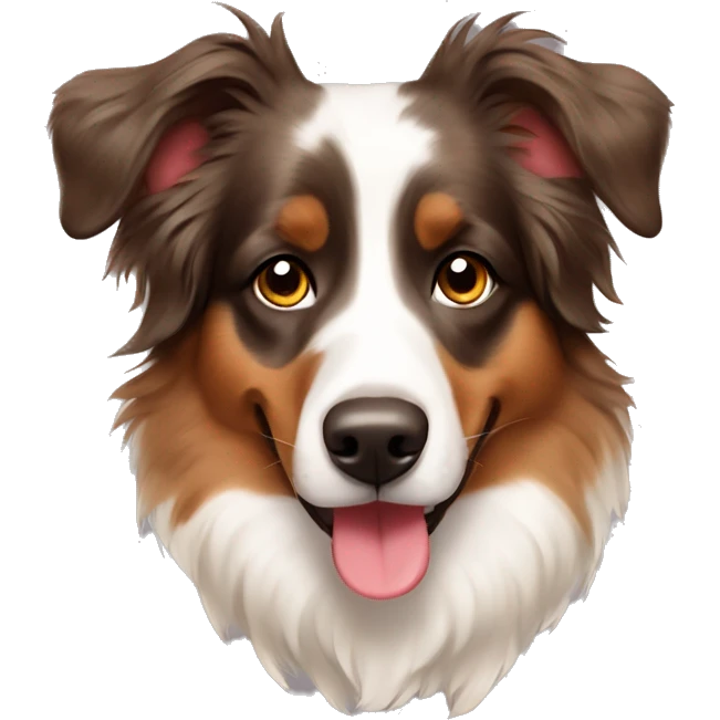 Brown Australian shepherd with bows emoji