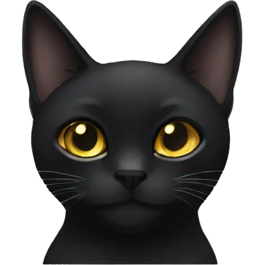 black cat gold eyes medium long hair emoji