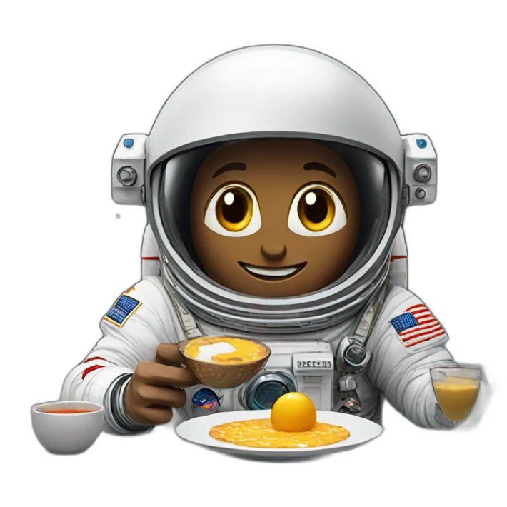 Astronaut enjoying breakfast in space emoji