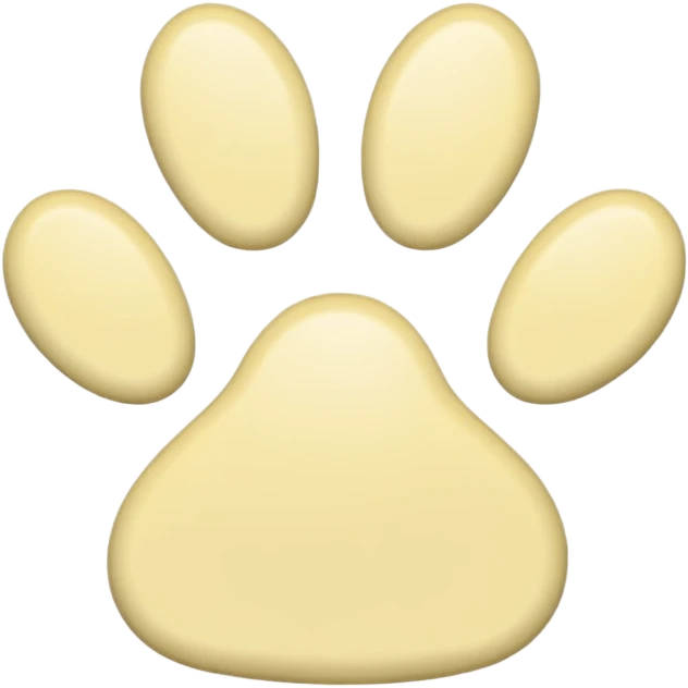 a pale pastel yellow pawprint emoji
