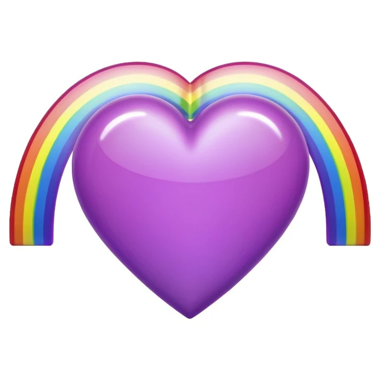 purple heart with a rainbow arc emoji