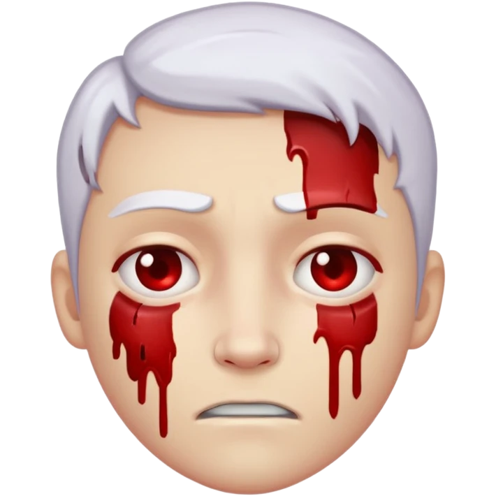 A pail white bloody character emoji
