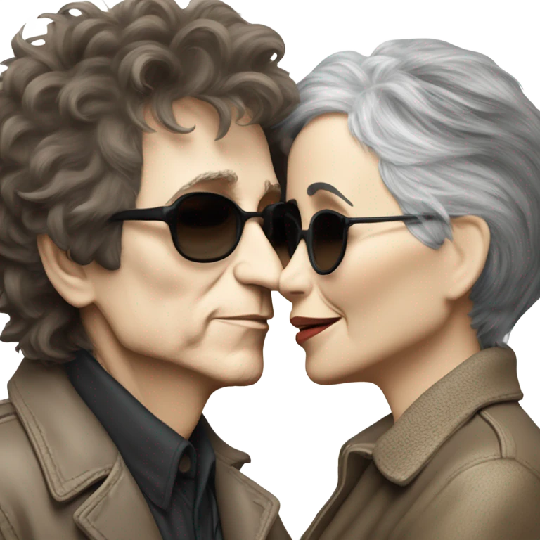 Bob Dylan kissing Joan baez  emoji