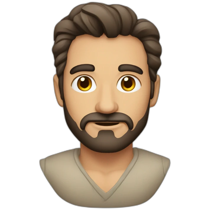 Hombre moreno gueso sin barba emoji