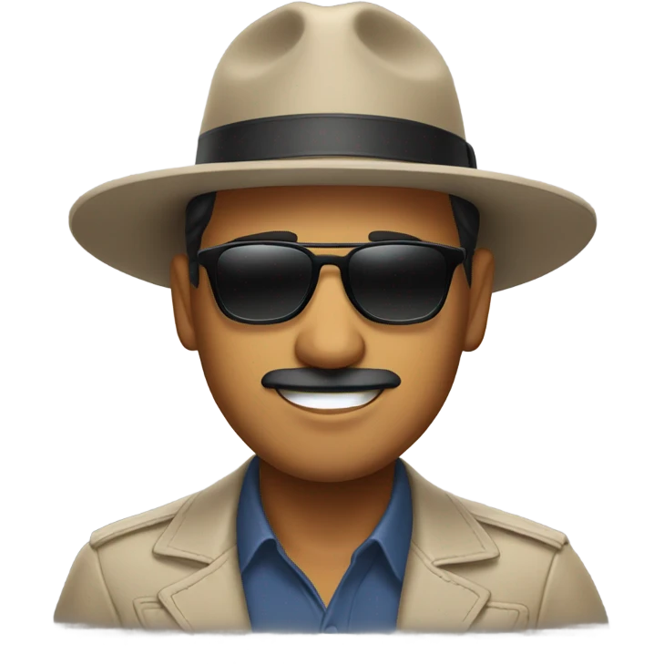 Mexican man wearing fedora and sunglasses emoji