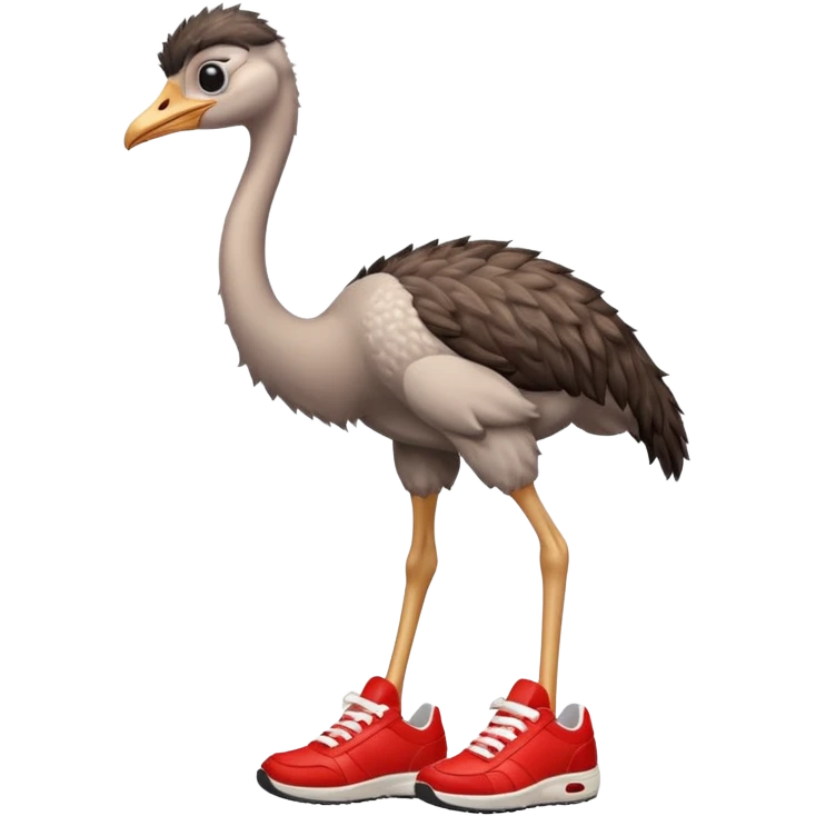  ostrich-in-red sneakers emoji