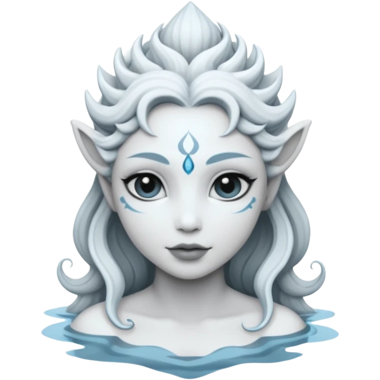 Genasi de agua dnd estilo blanco y negro dibujo emoji