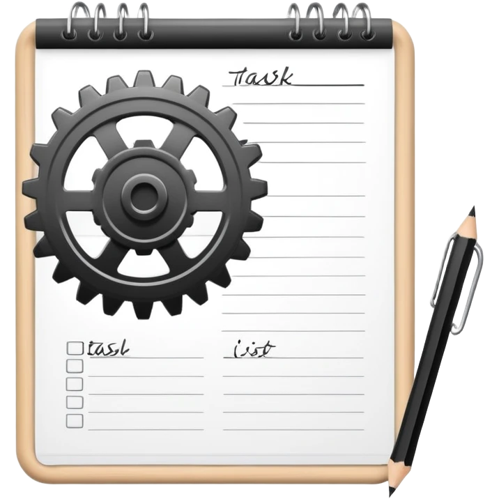 task list with gear emoji