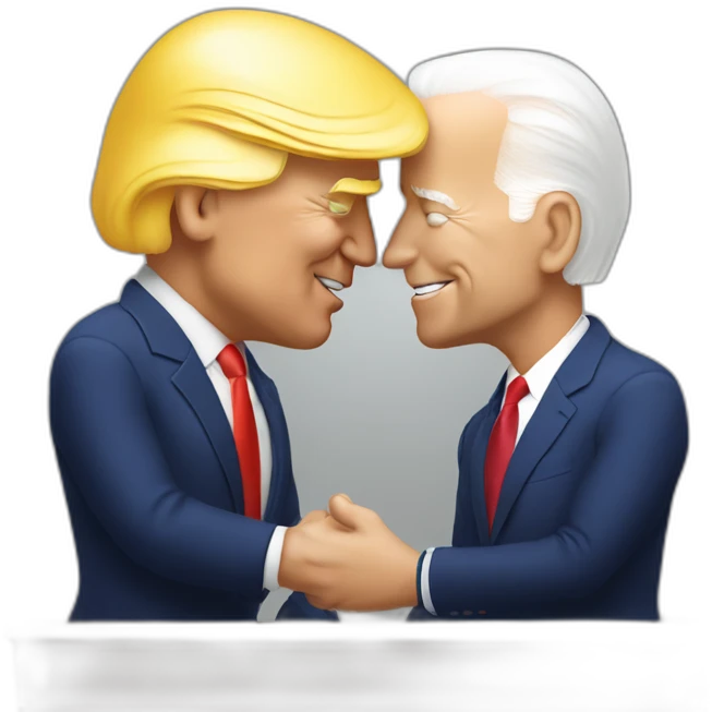 Joe Biden is kissing Donald Trump emoji