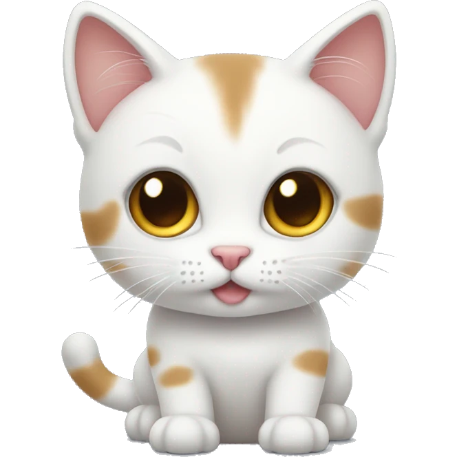 Cuttie little cat white emoji