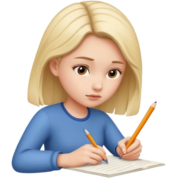 a girl is Writing in a Paper emoji