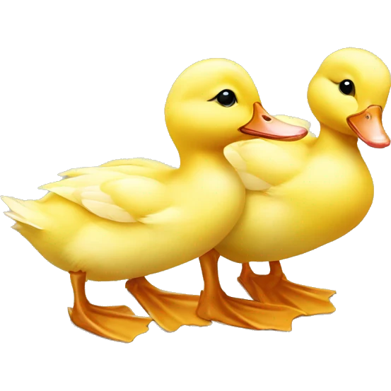 Little ducklings following their mother duck emoji