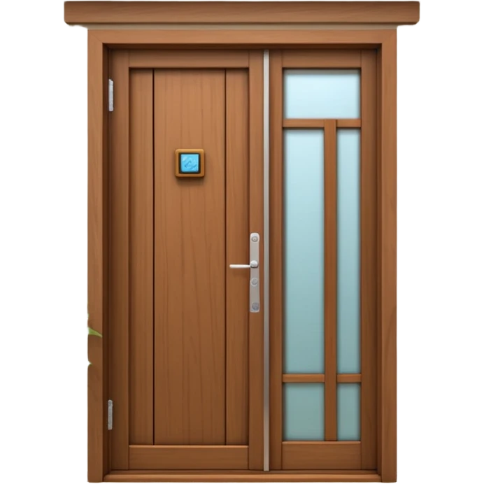 modern villa door number wood Japanese with smart screen lock emoji
