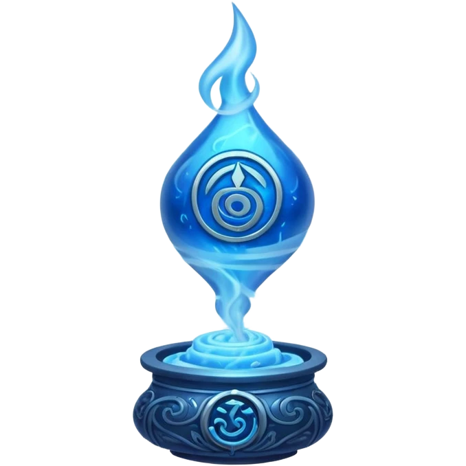 magical object blue magic mist swirl around with ancient symbol emoji