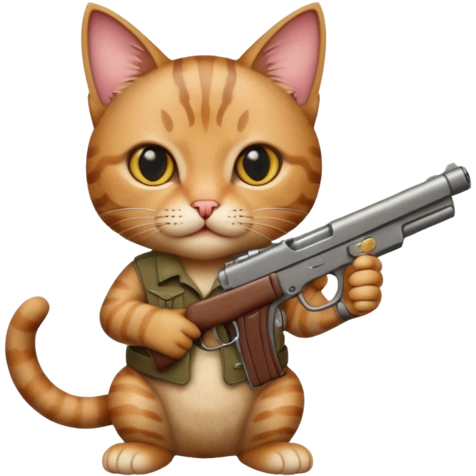 Cat holding a gun emoji