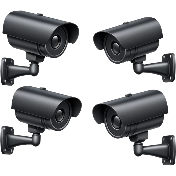 Four cctv cameras linked together  emoji
