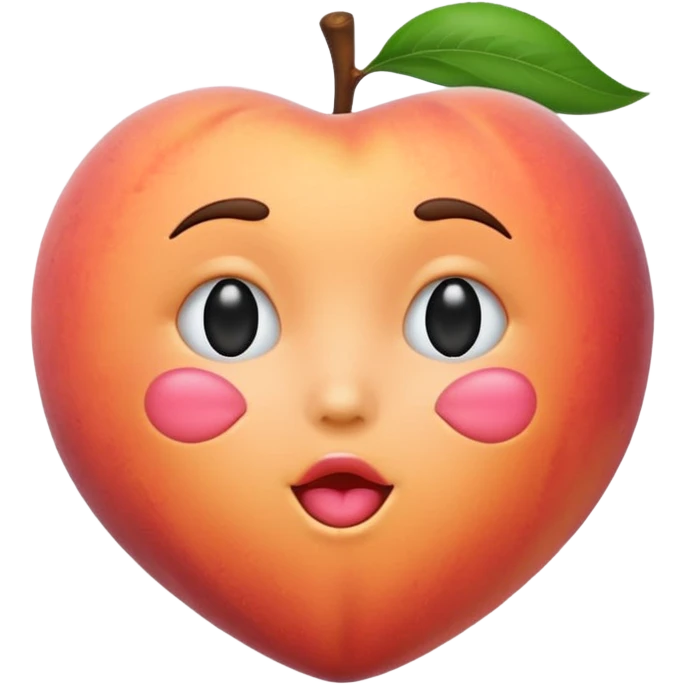 Peach emoji with a kiss emoji on the peach emoji  emoji