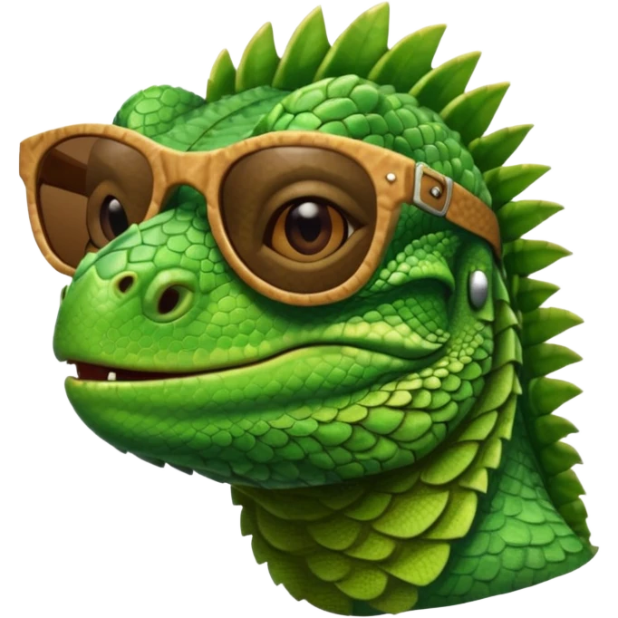 capitalist iguana head with sunglasses emoji