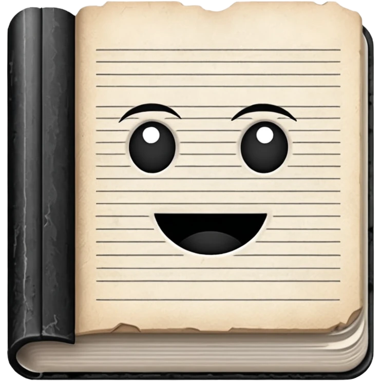 BLACK AND WHITE WRITTEN PAPER BOOK emoji