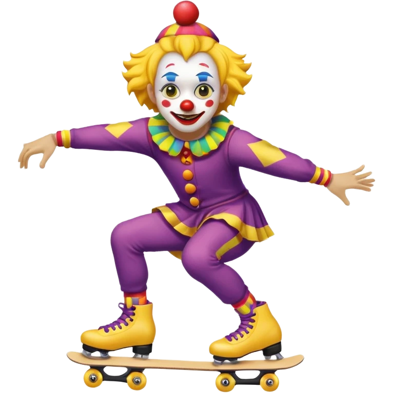 skater clown skating yellow emoji