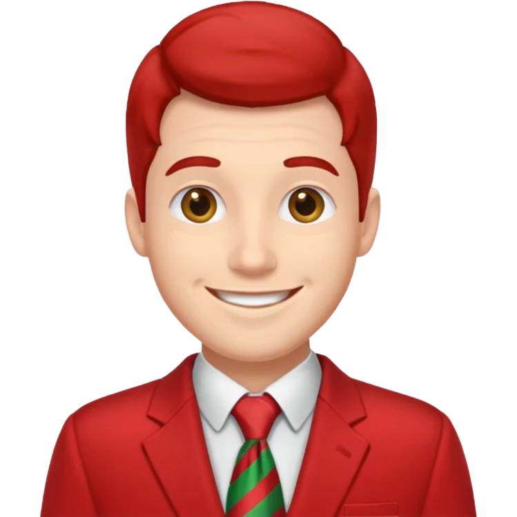 man  in red holiday suit emoji