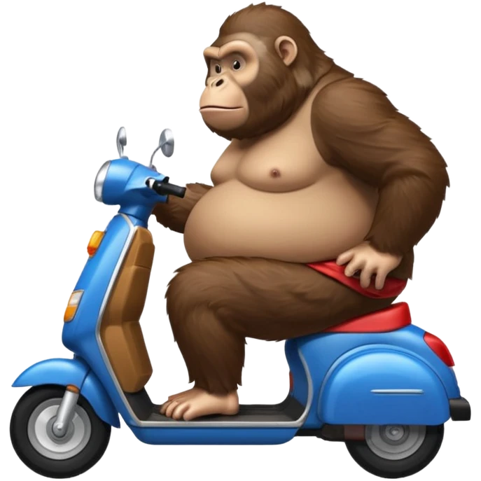 morbidly obese ape riding a Walmart scooter emoji