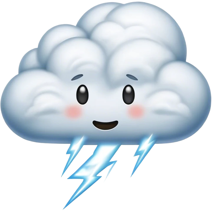  realistic emoji depicting a cloud with a thunderstorm emoji