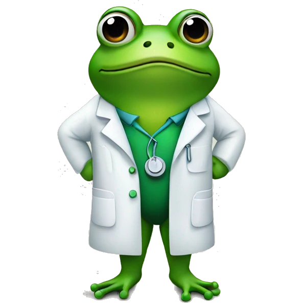 Frog in a lab coat  emoji