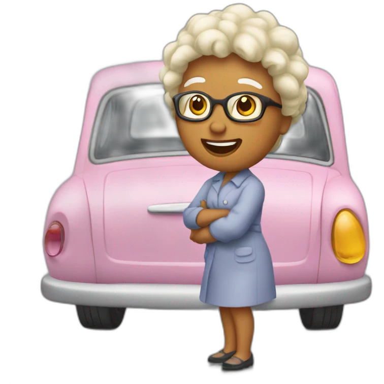 Mamie sur une voiture emoji