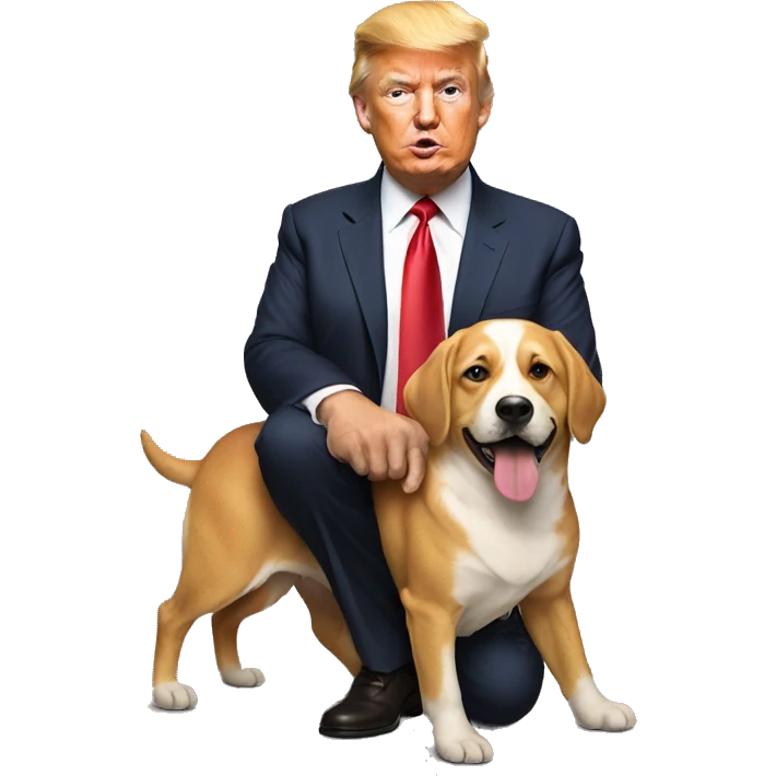 donald trump with a dog emoji