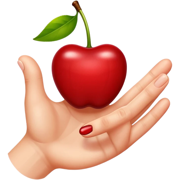 a cherry pinched between two fingers emoji