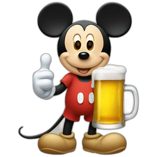 Mickey qui boie de la bière emoji
