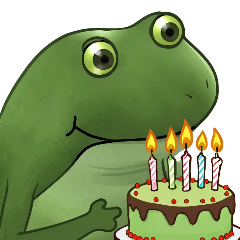 bufo blowing candles on cake emoji