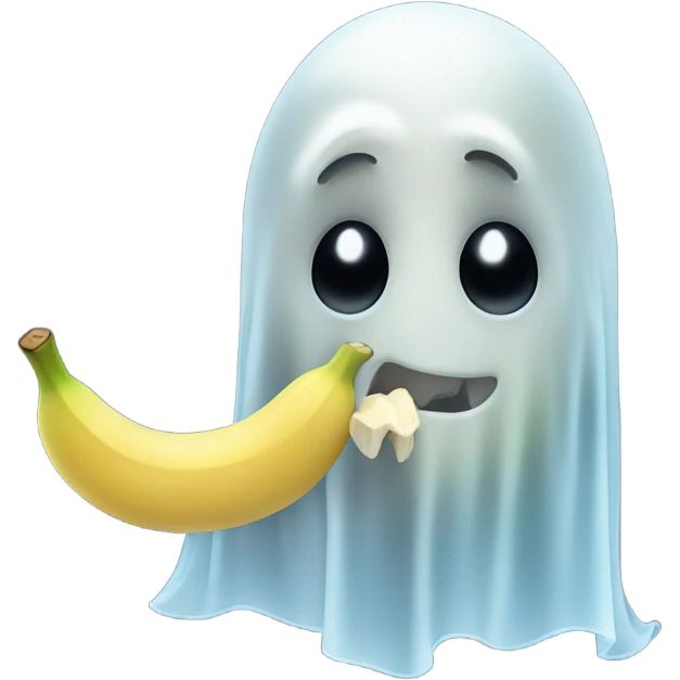 Ghost eating a banana emoji