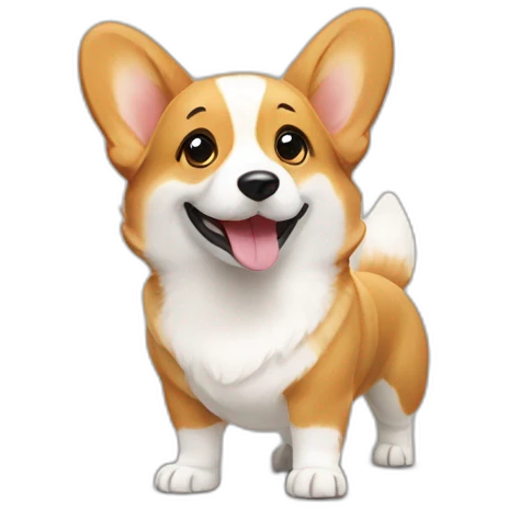 Corgi standing on his hind legs emoji