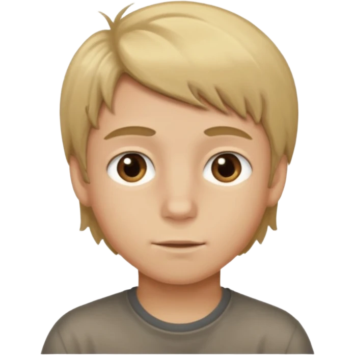 dirty blond haired boy witth brown eyes emoji